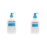 AmLactin Intensive Healing Body Lotion for Dry Skin - 14.1 oz and 7.9 oz Pump Bottles - 2-in-1 Exfoliator & Moisturizer with Ceramides & 15% Lactic Acid