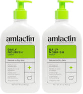 AmLactin Daily Nourish Therapeutic Body Lotion for Dry Skin - No-Scrub Exfoliator and Moisturizer 12% Lactic Acid Lotion,14.1 oz (Packaging May Vary),(Pack of 2)