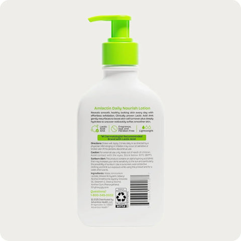 AmLactin Daily Moisturizing Lotion for Dry Skin, 7.9 oz Pump Bottles (Twin Pack), 2-in-1 Moisturizer Body Lotion with 12% Lactic Acid, Dermatologist-Recommended (Packaging May Vary)