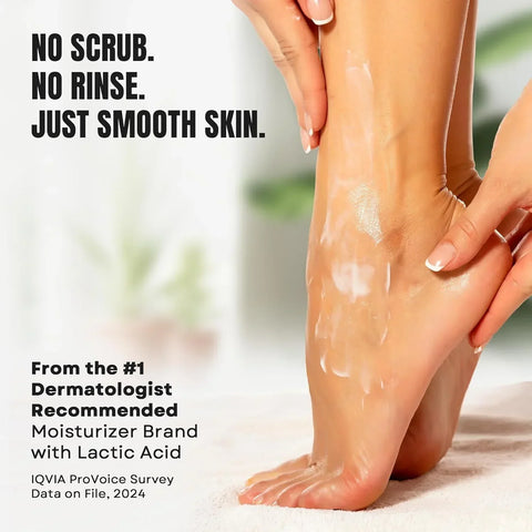 AmLactin Foot Repair Cream with Moisturizing Socks, Therapeutic Foot Cream for Dry Cracked Heels and Feet, No-Scrub Exfoliator & Moisturizer with 15% Lactic Acid AHA, 3 oz (Packaging May Vary)