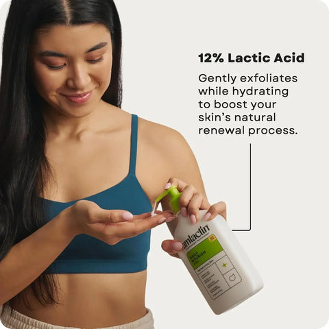 AmLactin Daily Nourish Therapeutic Body Lotion for Dry Skin - No-Scrub Exfoliator and Moisturizer 12% Lactic Acid Lotion,14.1 oz (Packaging May Vary),(Pack of 2)