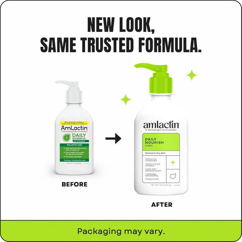 AmLactin Daily Moisturizing Lotion for Dry Skin, 7.9 oz Pump Bottles (Twin Pack), 2-in-1 Moisturizer Body Lotion with 12% Lactic Acid, Dermatologist-Recommended (Packaging May Vary)