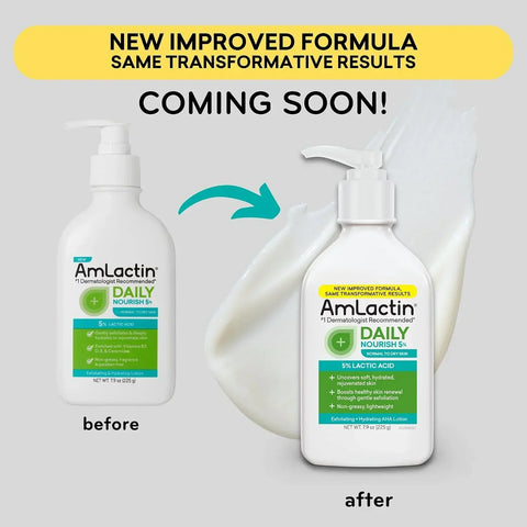 AmLactin Daily Nourish 5% Face & Body Lotion for Dry Skin, 7.9 oz